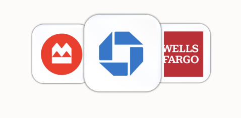 Supported banks including BMO, Chase, and Wells Fargo